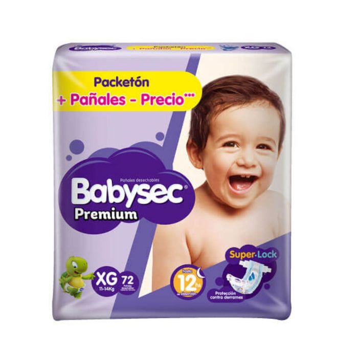 Pañal Premium Talla Xg Babysec X 72 Unidades