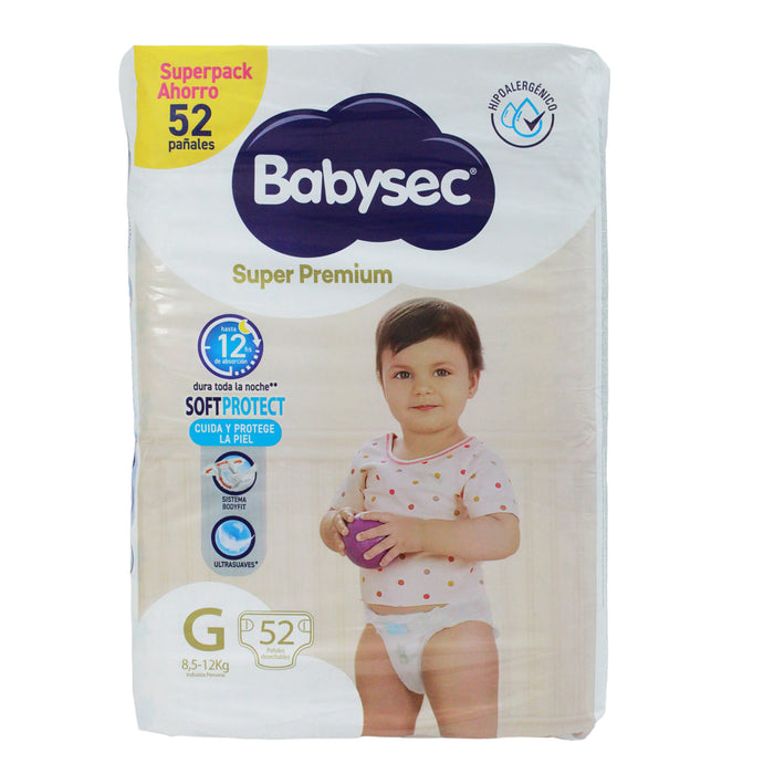 Babysec Panal Super Premium G X 52 Unidades