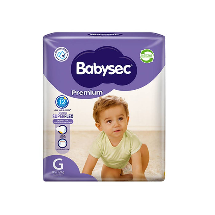 Pañal Premium Talla G Babysec X 72 Unidades