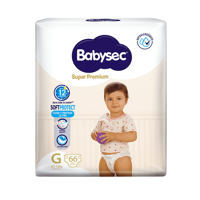 Pañal Super Premium Babysec Gx 66 Unidades