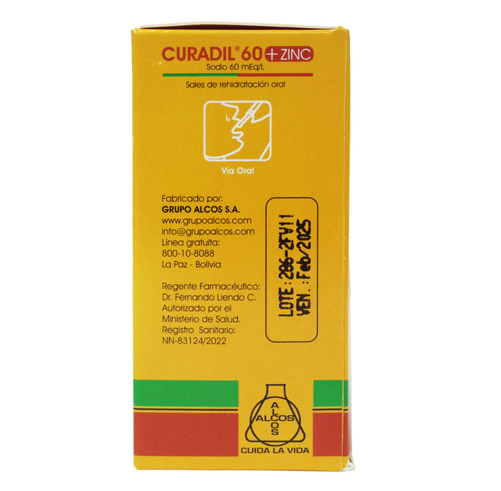 Curadil 60 +Zinc X 200Ml Suero Oral Rehidratante