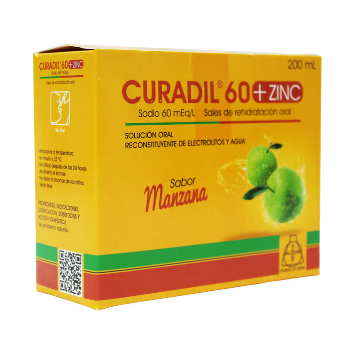 Curadil 60 +Zinc X 200Ml Suero Oral Rehidratante