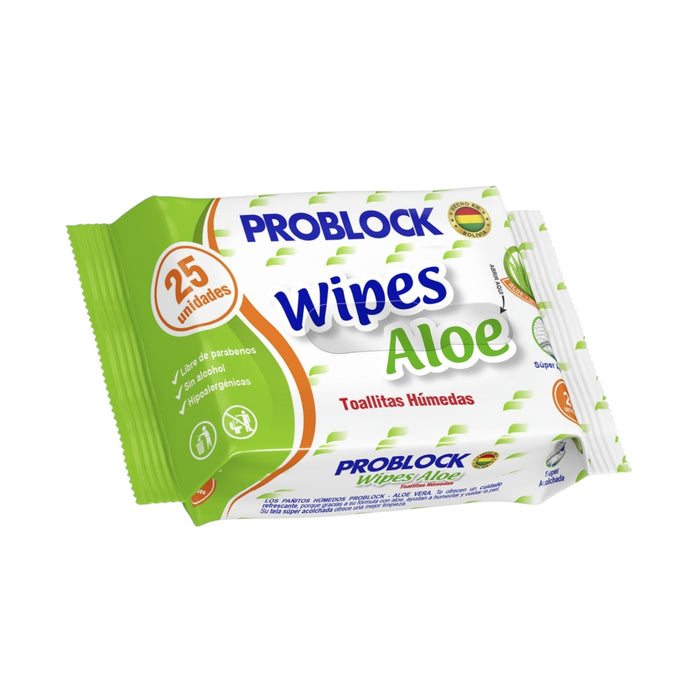 Toallitas Húmedas Problock Wipes Aloe X 25 Unidades