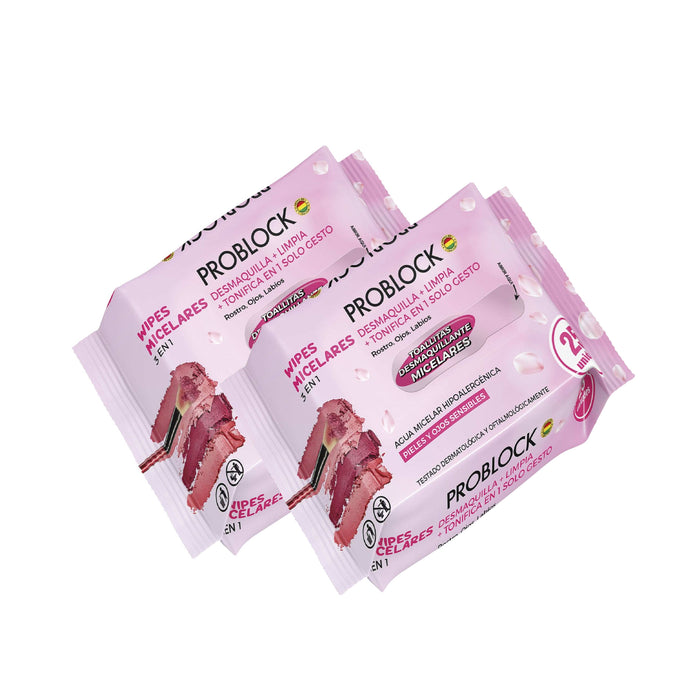 Toallitas Desmaquillantes Micelares Problock X 25 Unidades