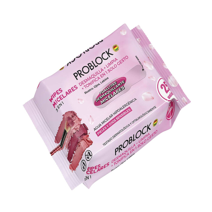 Toallitas Desmaquillantes Micelares Problock X 25 Unidades