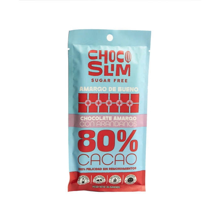 Chocolate Choco Slim Barra Amargo Con Arándanos X 85G