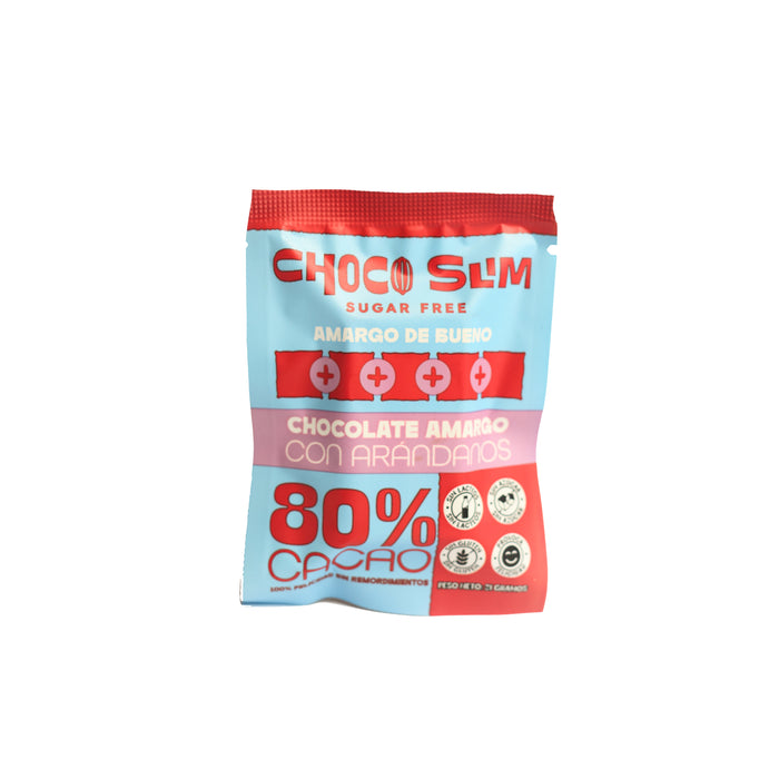 Chocolate Choco Slim Barra Amargo Con Arándanos X 21G