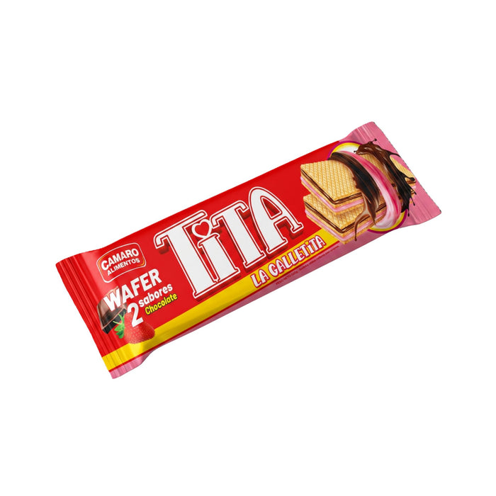 Galleta Wafer Tita Rellena Chocolate Frutilla X 110G