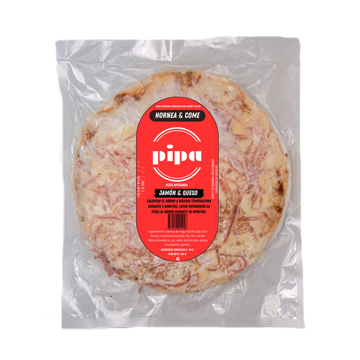 Pipa Pizza Precocida Jamón Y Queso X 400Gr