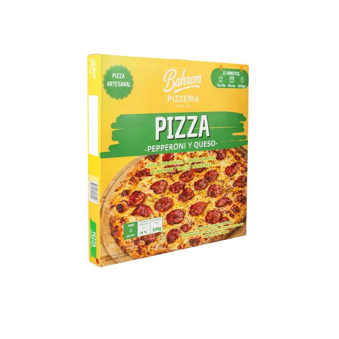 Pizza Precocida Bahrem Pepperoni Y Queso X 550G