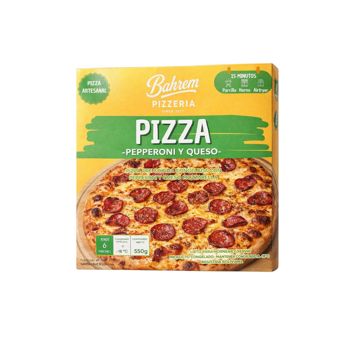 Pizza Precocida Bahrem Pepperoni Y Queso X 550G