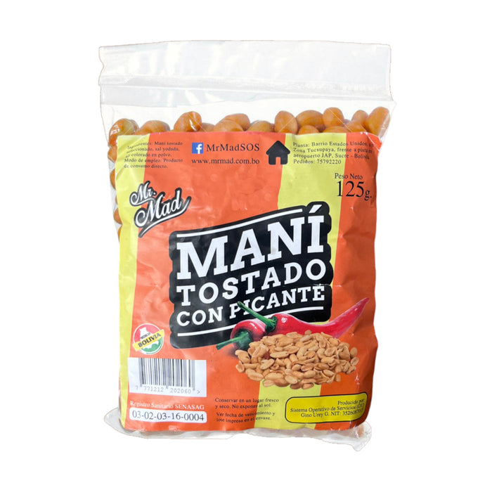 Maní Tostado Con Picante Mr. Mad Bolsita X 125G