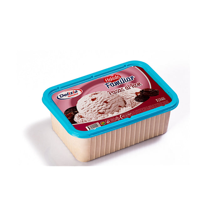 Delizia Helado Familiar Pasas Al Ron X 1 L