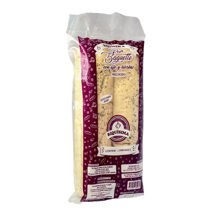 Pan Baguette Riquisima Con Ajo Grande X 2 Unidades