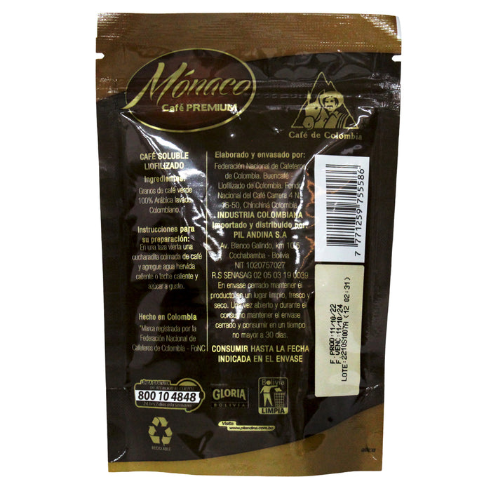 Monaco Cafe Liofilizado Premium Bolsa X 45G