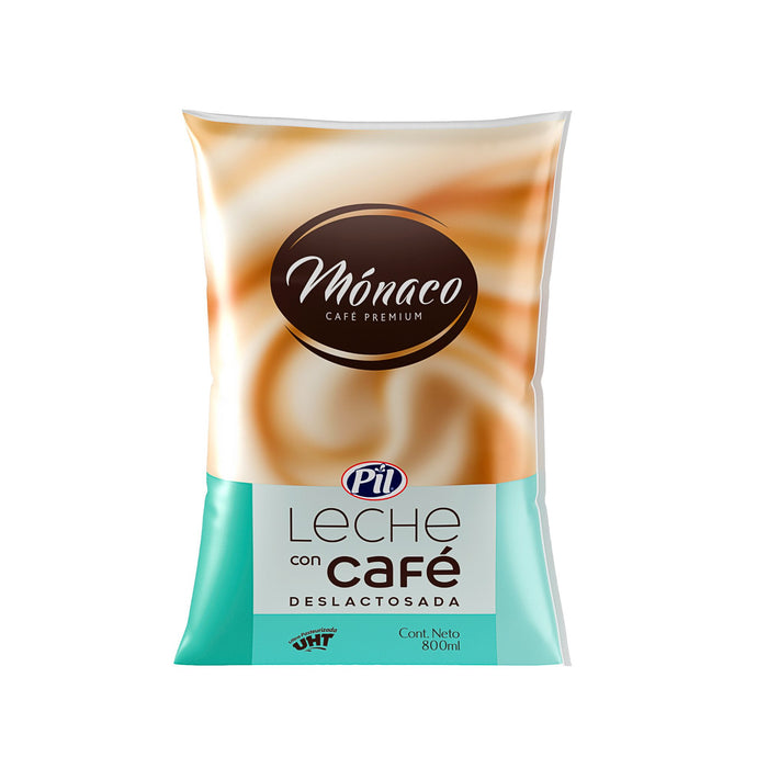 Leche Deslactosada Pil Monaco Con Café Bolsa X 800Ml