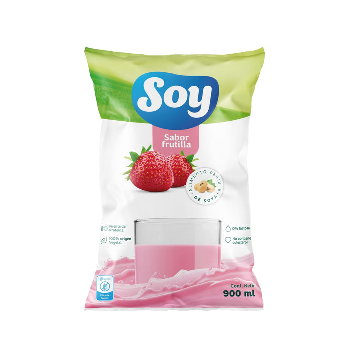Leche De Soya Soy Frutilla Bolsa X 900Ml