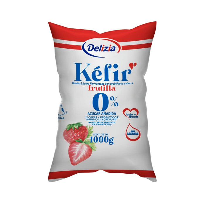Kefir Sin Azúcar Delizia Frutilla Bolsa X 1000G