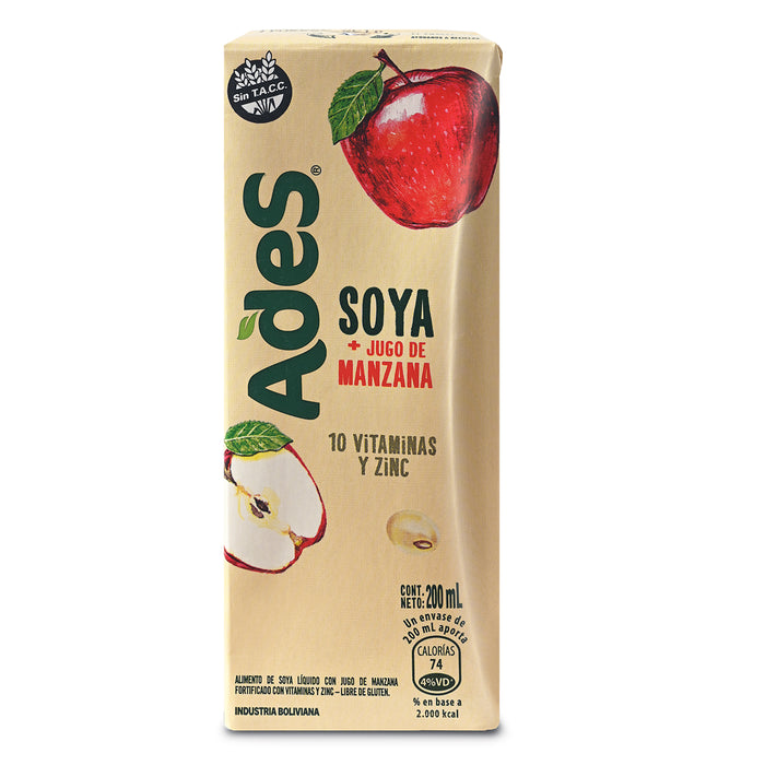 Ades Soya Manzana Sin Gluten X 200Ml