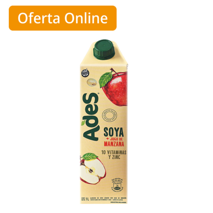Bebida De Soya Ades Manzana Sin Gluten X 1 L