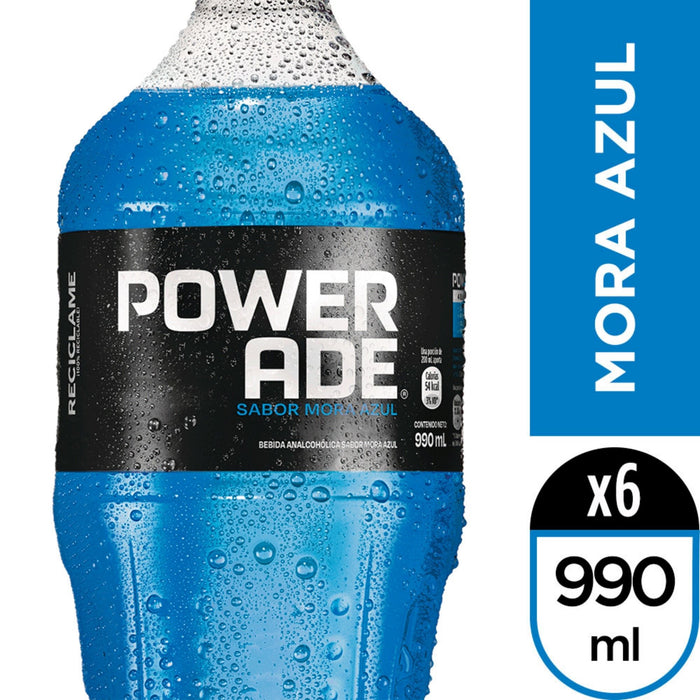Pack Powerade Mora Azul 6 Botellas X 990Ml