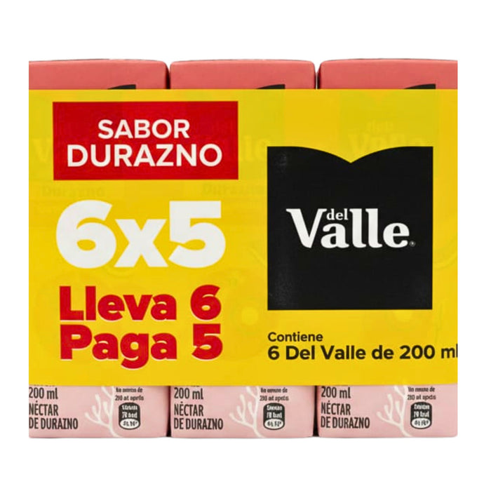 Jugo Del Valle Durazno Pack Lleva 6 Paga 5 De 200Ml