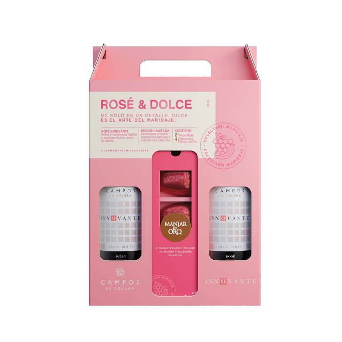 Pack Vino Rosé Innovante X 2 Unidades+Manjar De Oro Chocolate