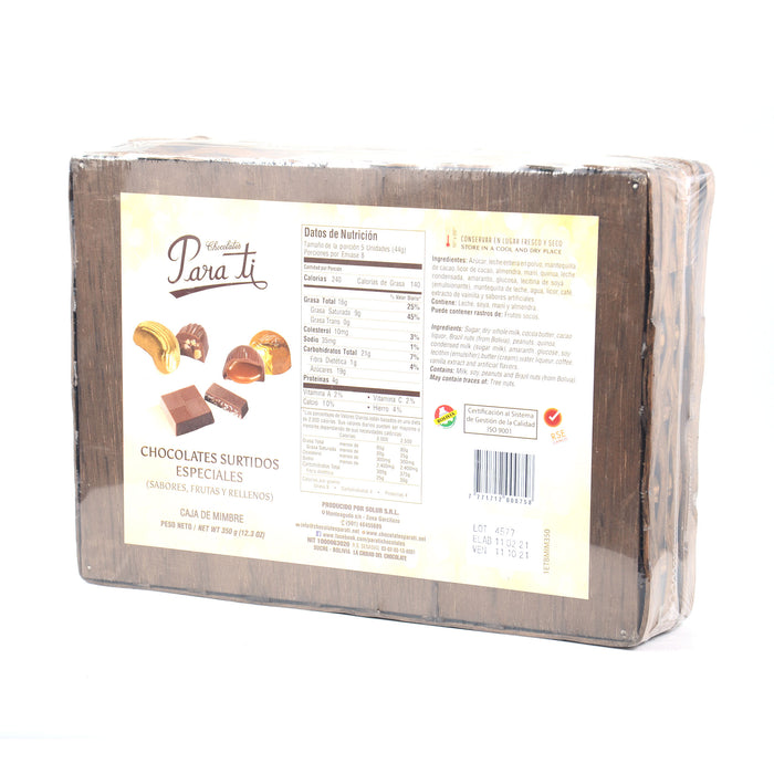 Para Ti Chocolate Surtido Caja Mimbre X 350G