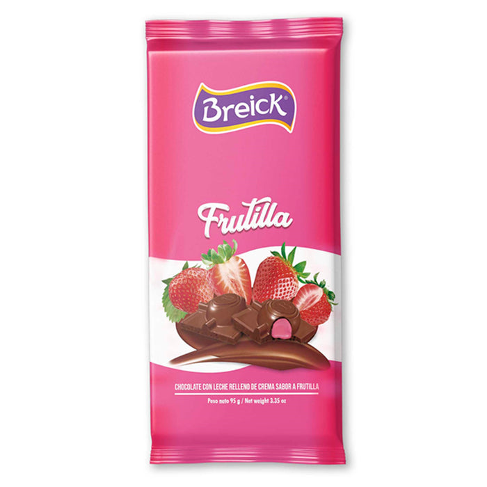 Breick Chocolate Con Relleno De Crema Sabor A Frutilla X 95G