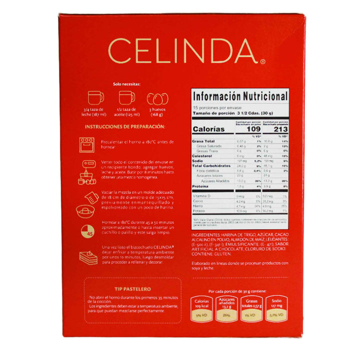 Celinda Mezcla En Polvo Para Preparar Bizcocho Chocolate X 450G