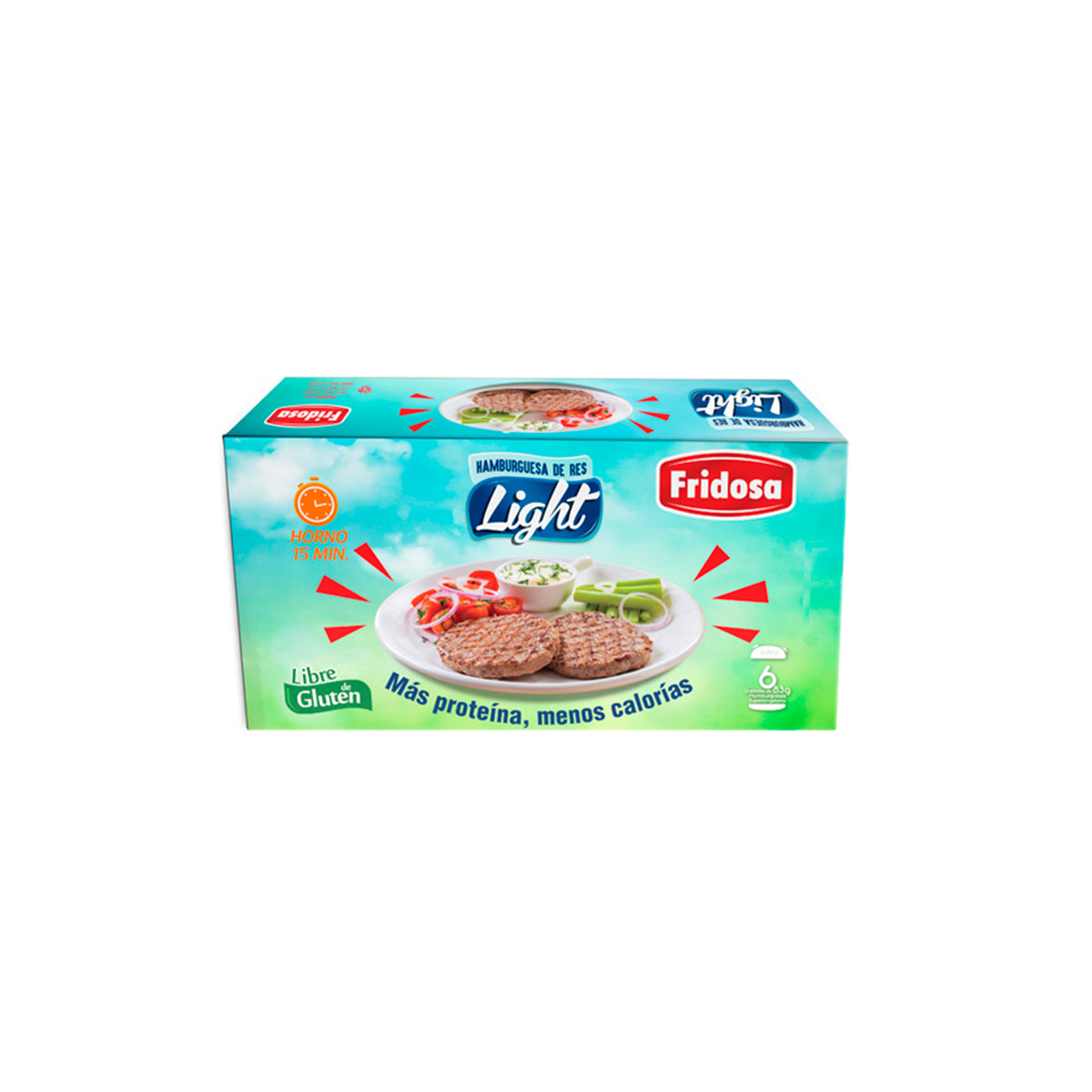Hamburguesa De Res Light Sin Gluten Fridosa 6 Unidades — Amarket
