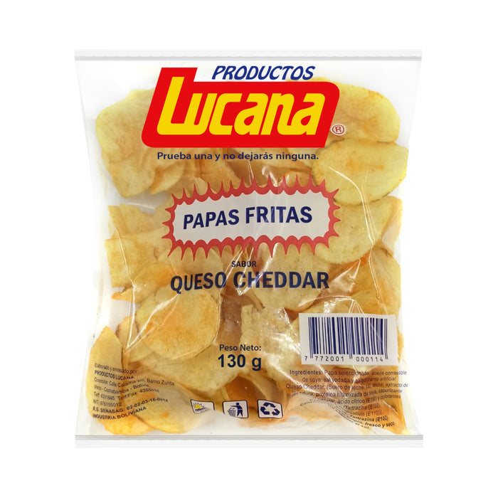 Papas Fritas Lucana Sabor Queso Cheddar X 130G