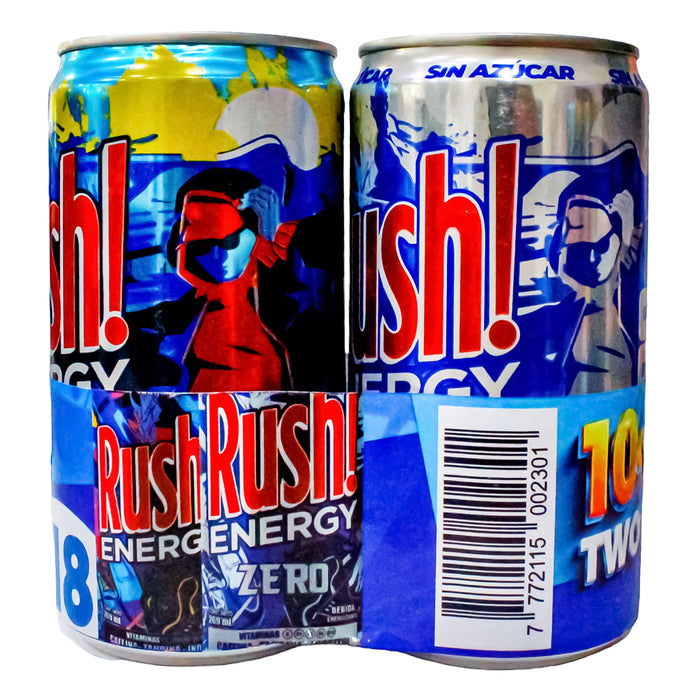 Multipack Energizante Rush Energy Y Rush Energy Zero X 2 Unidades (269Ml C/U)