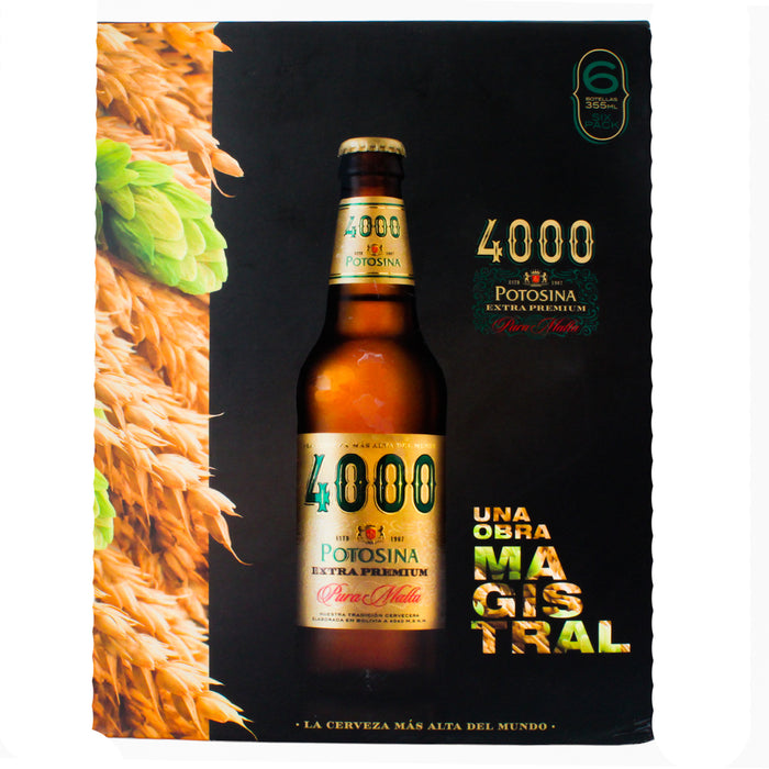 Six Pack Cerveza Potosina Extra Premium 4000 Botella X 355Ml