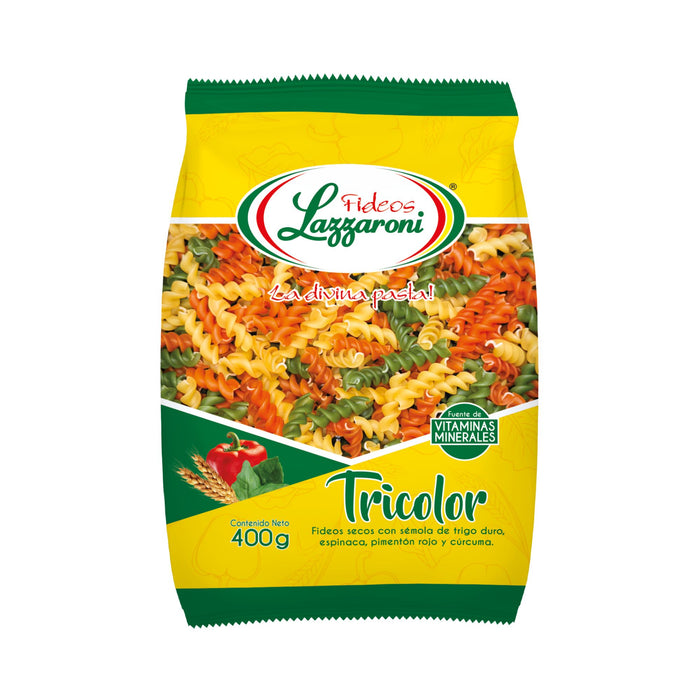 Fideos Cortos Lazzaroni Tricolor X 400G
