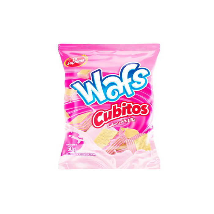 Galleta Rellena Wafs Cubitos Frutilla X 50G