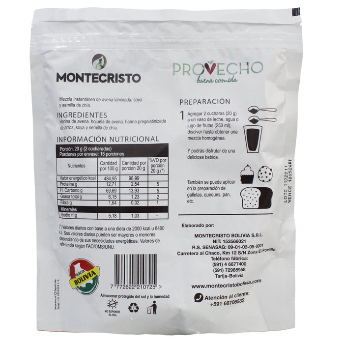 Provecho Mix De Avena Soya Y Chia X 300G