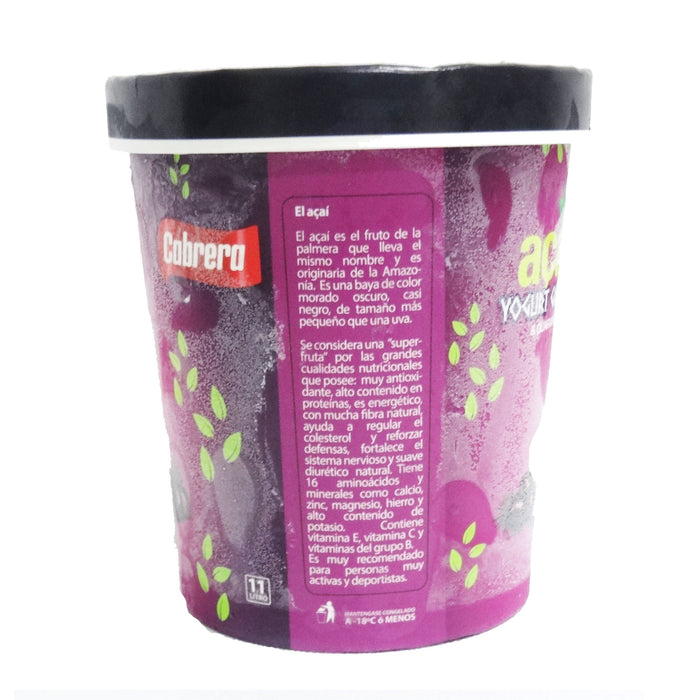 Cabrera Helado Sabor Acai Yogurt Griego Y Guaraná X 1 L