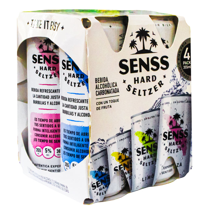 Pack Senss Hard Seltzer Bebida Multisabor 355Ml X 4 Unidades