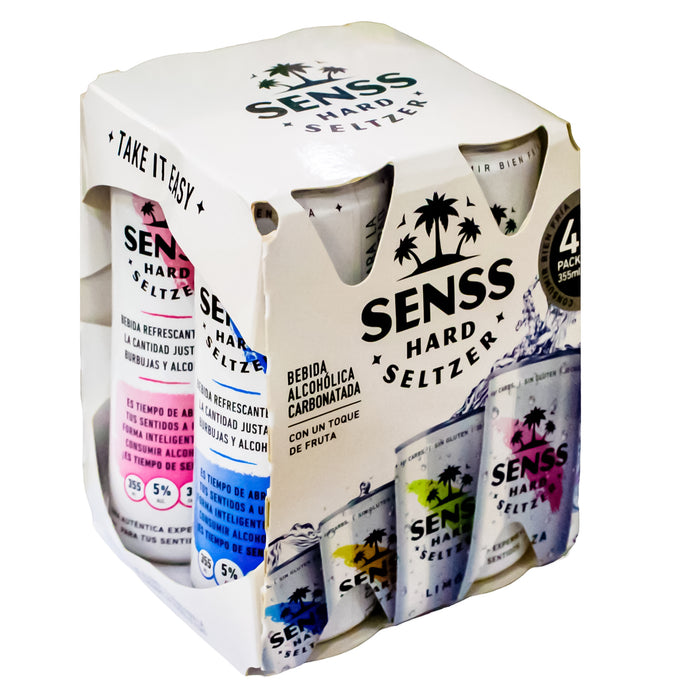 Pack Senss Hard Seltzer Bebida Multisabor 355Ml X 4 Unidades