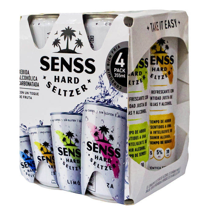 Pack Senss Hard Seltzer Bebida Multisabor 355Ml X 4 Unidades