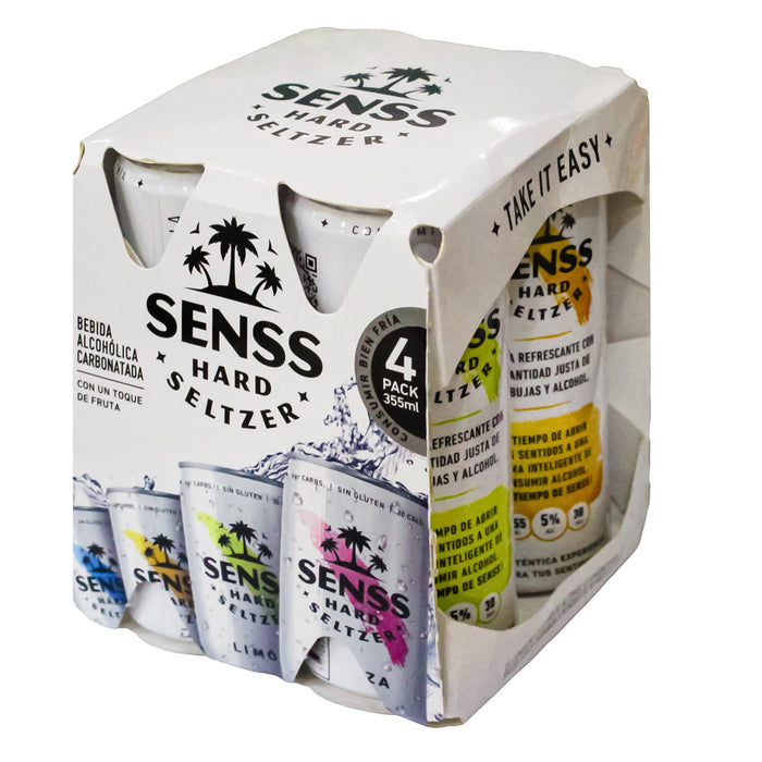 Pack Senss Hard Seltzer Bebida Multisabor 355Ml X 4 Unidades