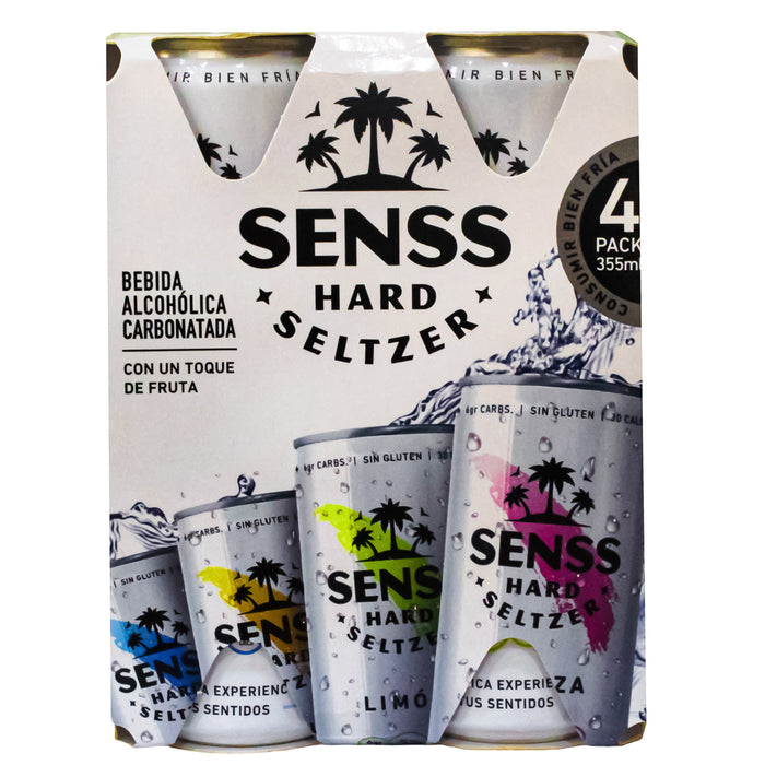 Pack Senss Hard Seltzer Bebida Multisabor 355Ml X 4 Unidades