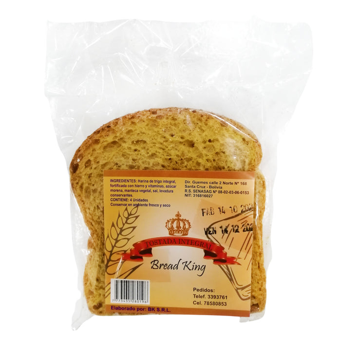 Bread King Tostada Integral Empaquetado X 4 Unidades