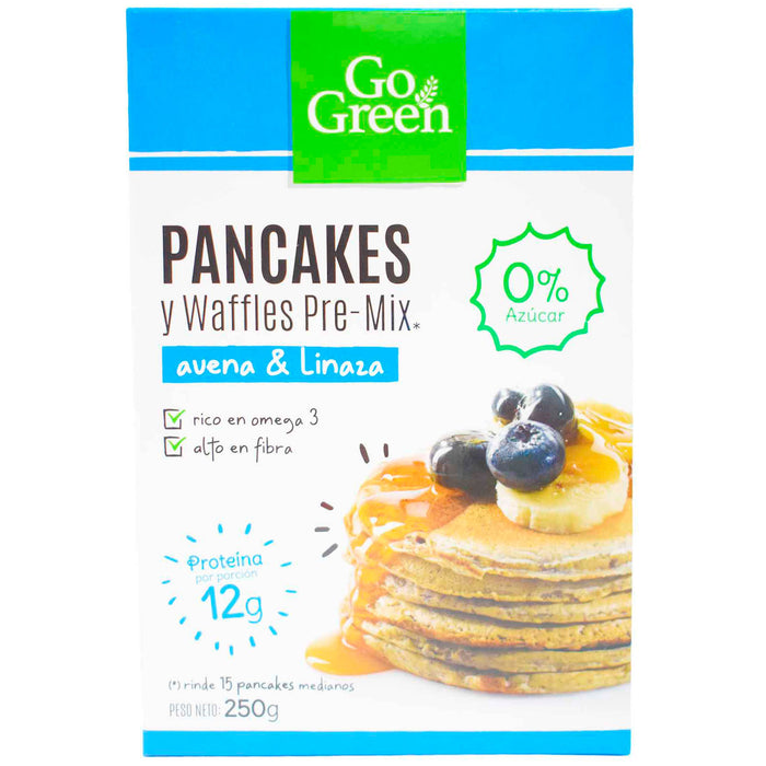 Premezcla Go Green Pancakes Medianos De Avena Y Linaza X 250G