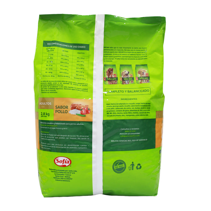 Mican Canino Adultos Sabor Pollo X 2.8Kg