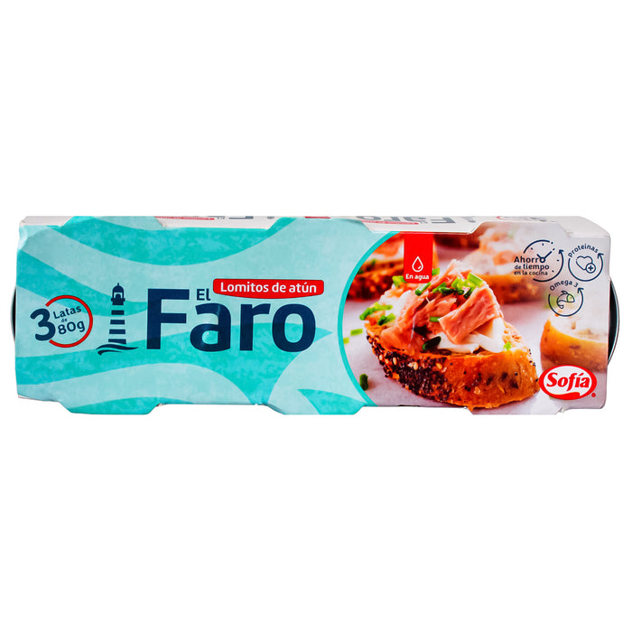 Sofia El Faro Pack Lomito De Atun En Agua 80G X 3 Unidades