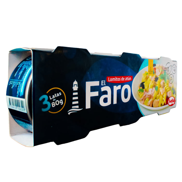 Sofia El Faro Pack Lomito De Atun Aceite Vegetal 80G X 3 Unidades