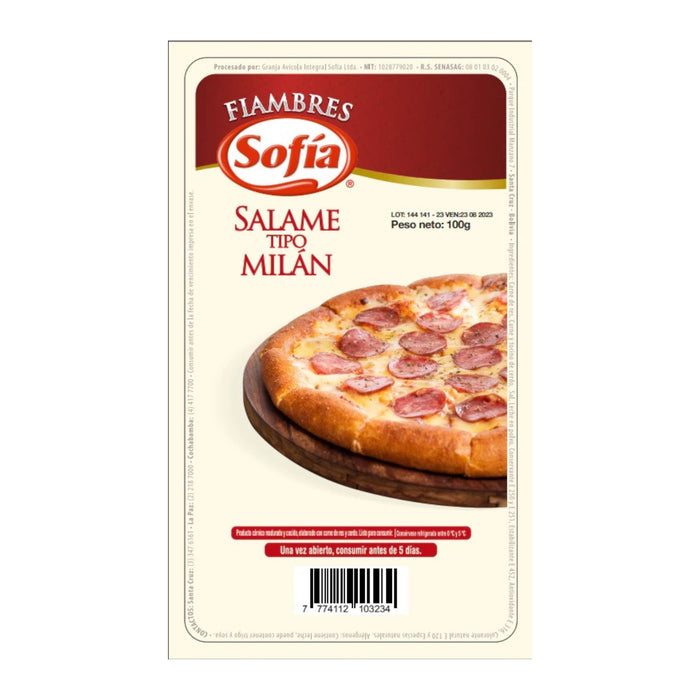 Salame Sofía Tipo Milan Feteado 100G