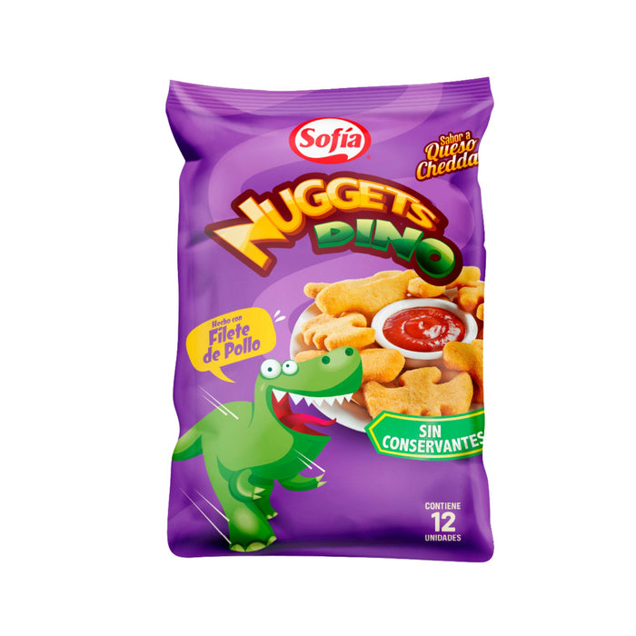 Nuggets Dino Sofia Queso Cheddar Bolsa X 12 Unidades